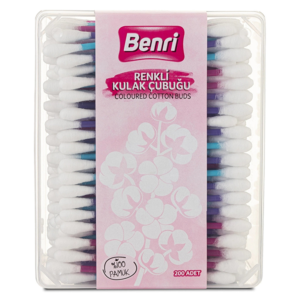 Benri Colored Ear Cleaning Swab 200 Pieces