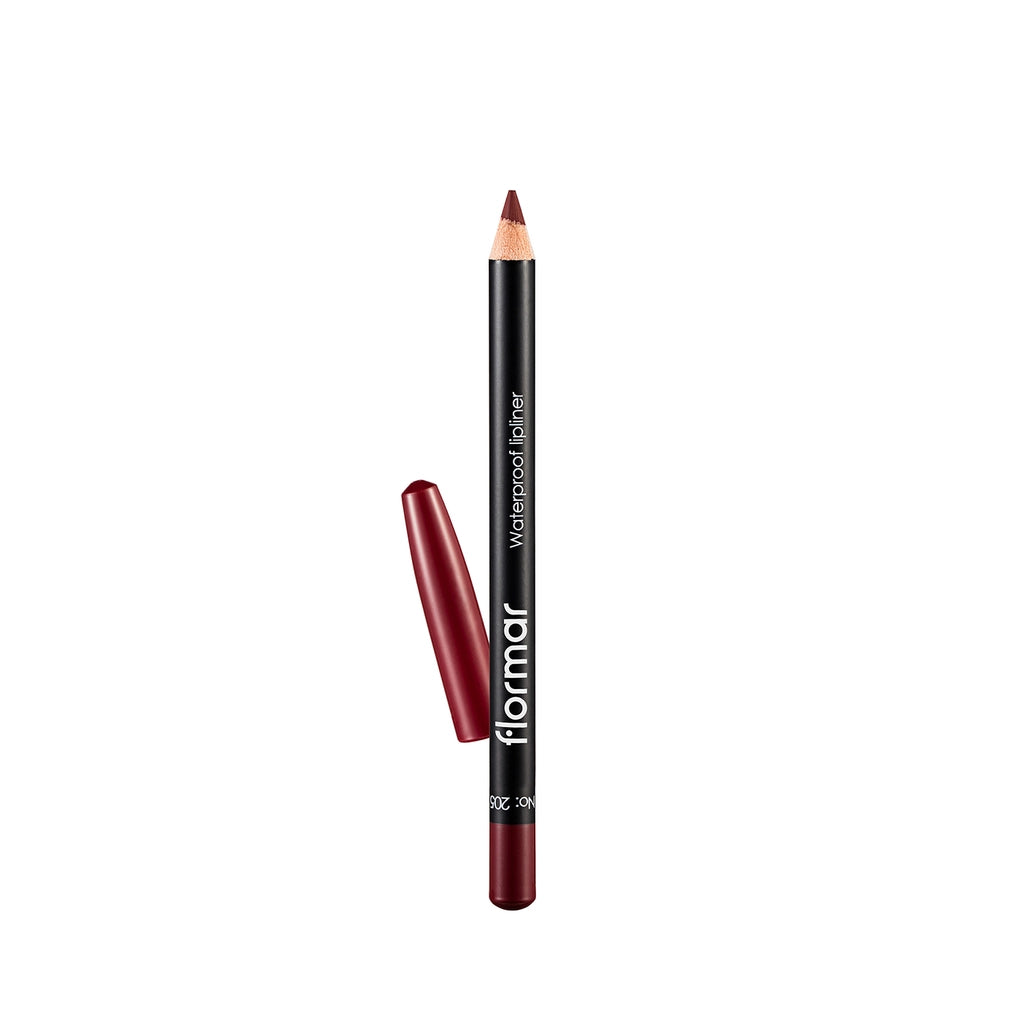 Flormar Waterproof and Intensely Pigmented Matte Lip Liner 205 Elegant Bordeaux