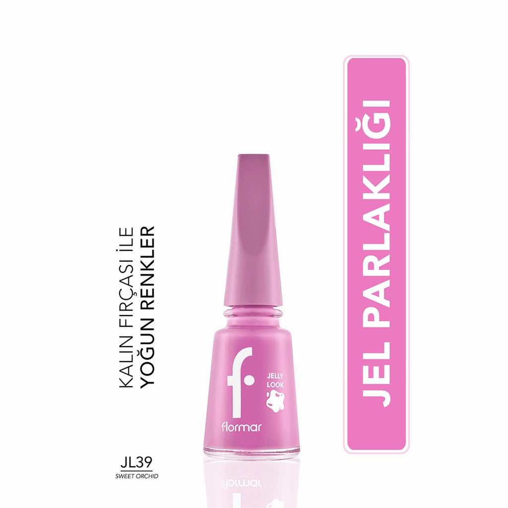 Flormar Jelly Look Intensely Pigmented and Gel Look Nail Polish JL01 Pure Milk