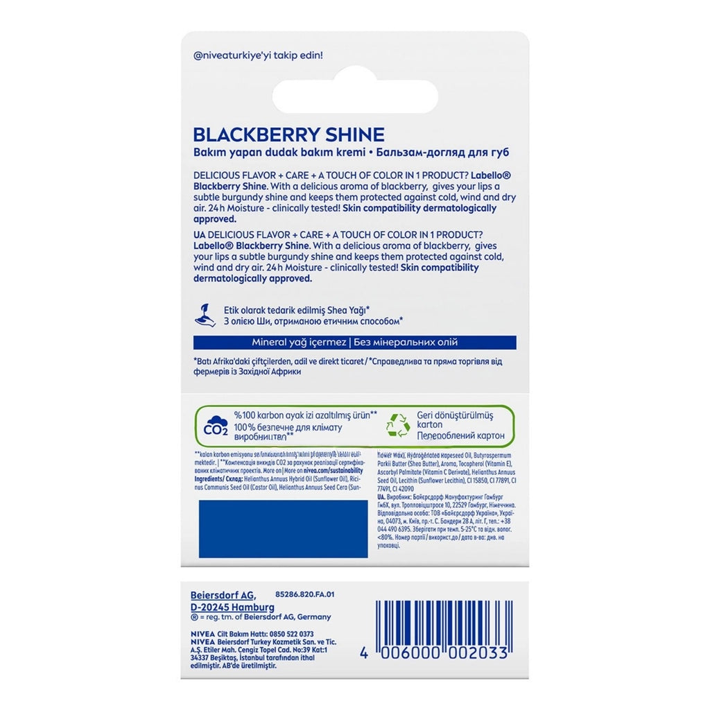 Nivea Blackberry Lip Care Cream 4.8 gr