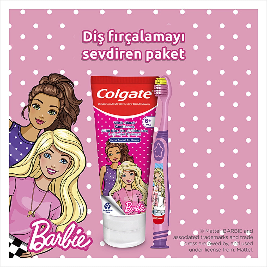 Colgate Barbie & Batman Toothpaste 75 ml - Toothbrush Oral Care Package (Assorted)