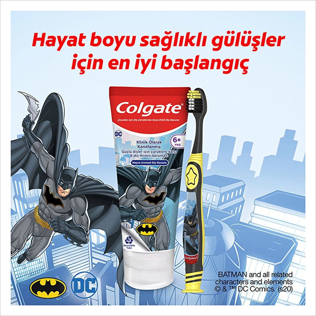 Colgate Barbie & Batman Toothpaste 75 ml - Toothbrush Oral Care Package (Assorted)