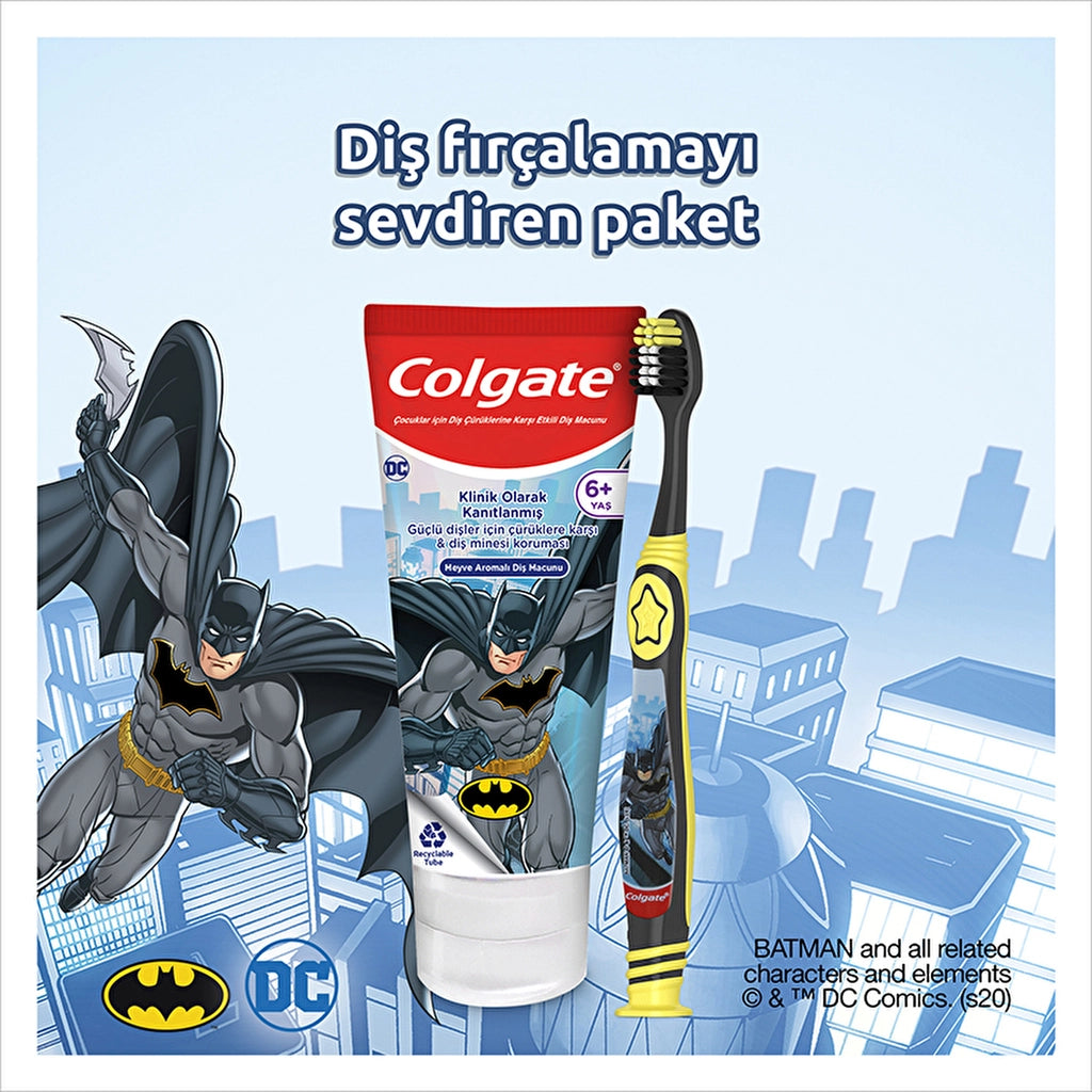 Colgate Barbie & Batman Toothpaste 75 ml - Toothbrush Oral Care Package (Assorted)