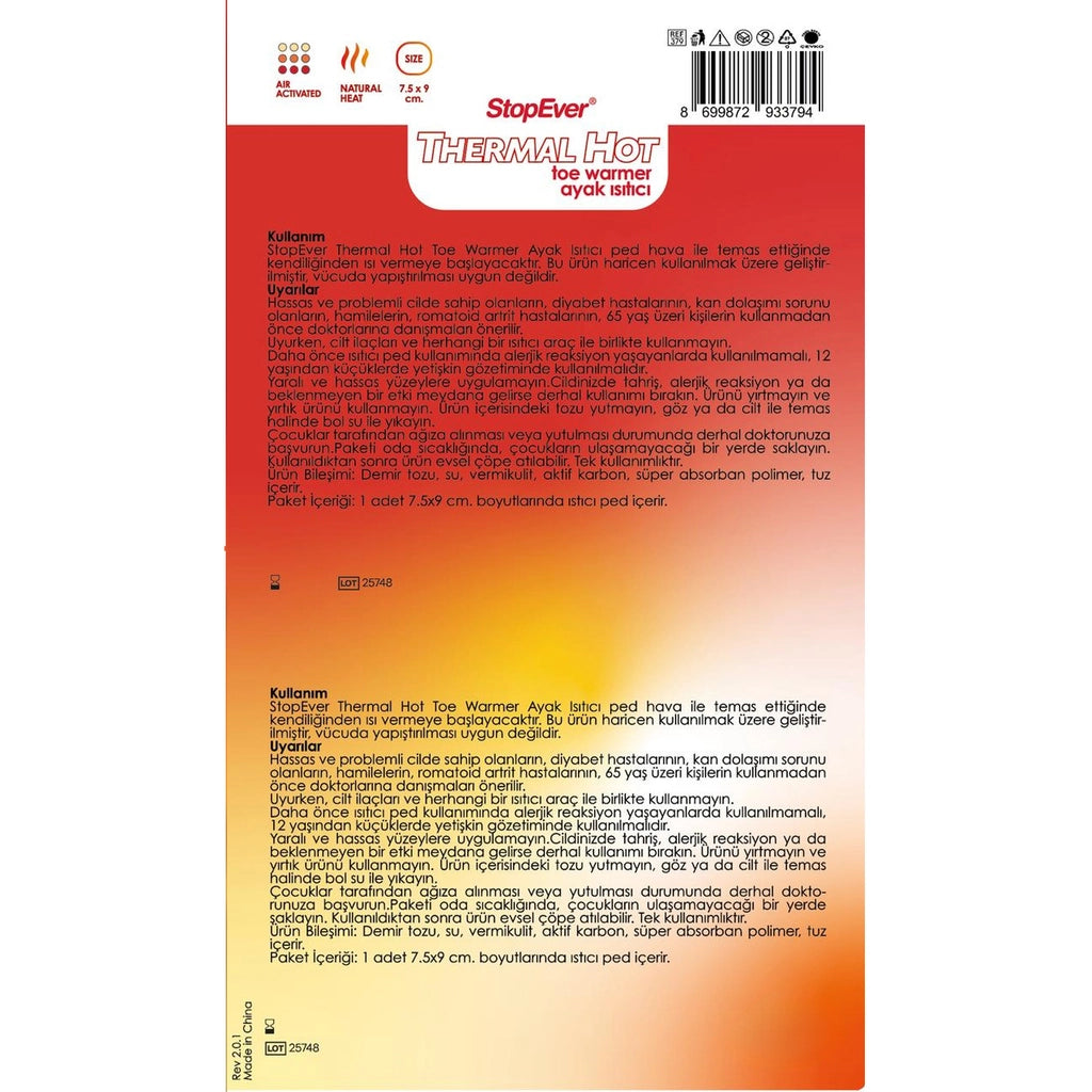 StopEver Hot Comfort Foot Heating Pad 2 Pack
