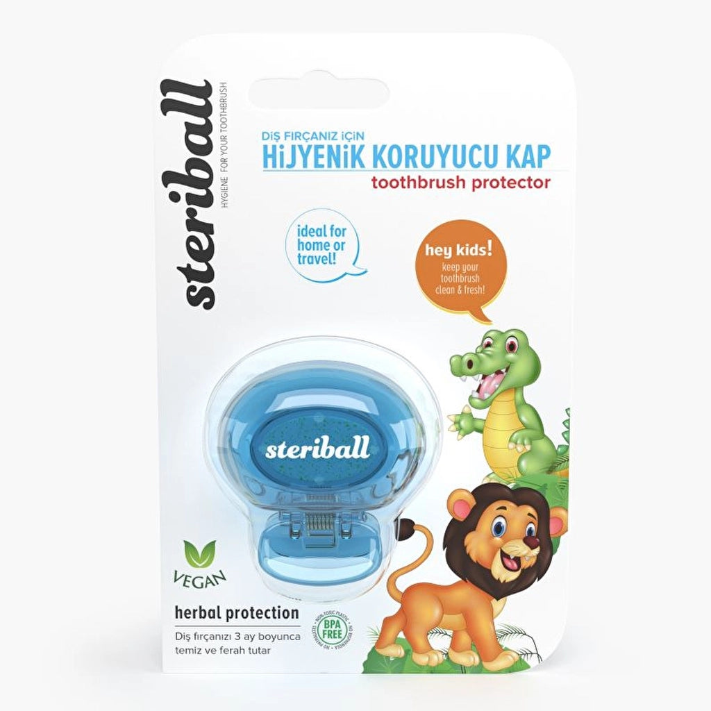 Steriball Kids Lion Brush Protective Cap (Light Blue)