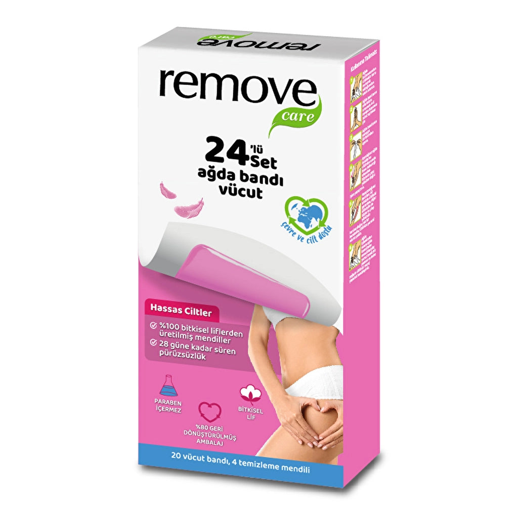 Remove Care Body Waxing Strip Sensitive Skin 24 Pcs
