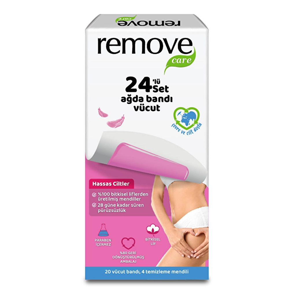 Remove Care Body Waxing Strip Sensitive Skin 24 Pcs