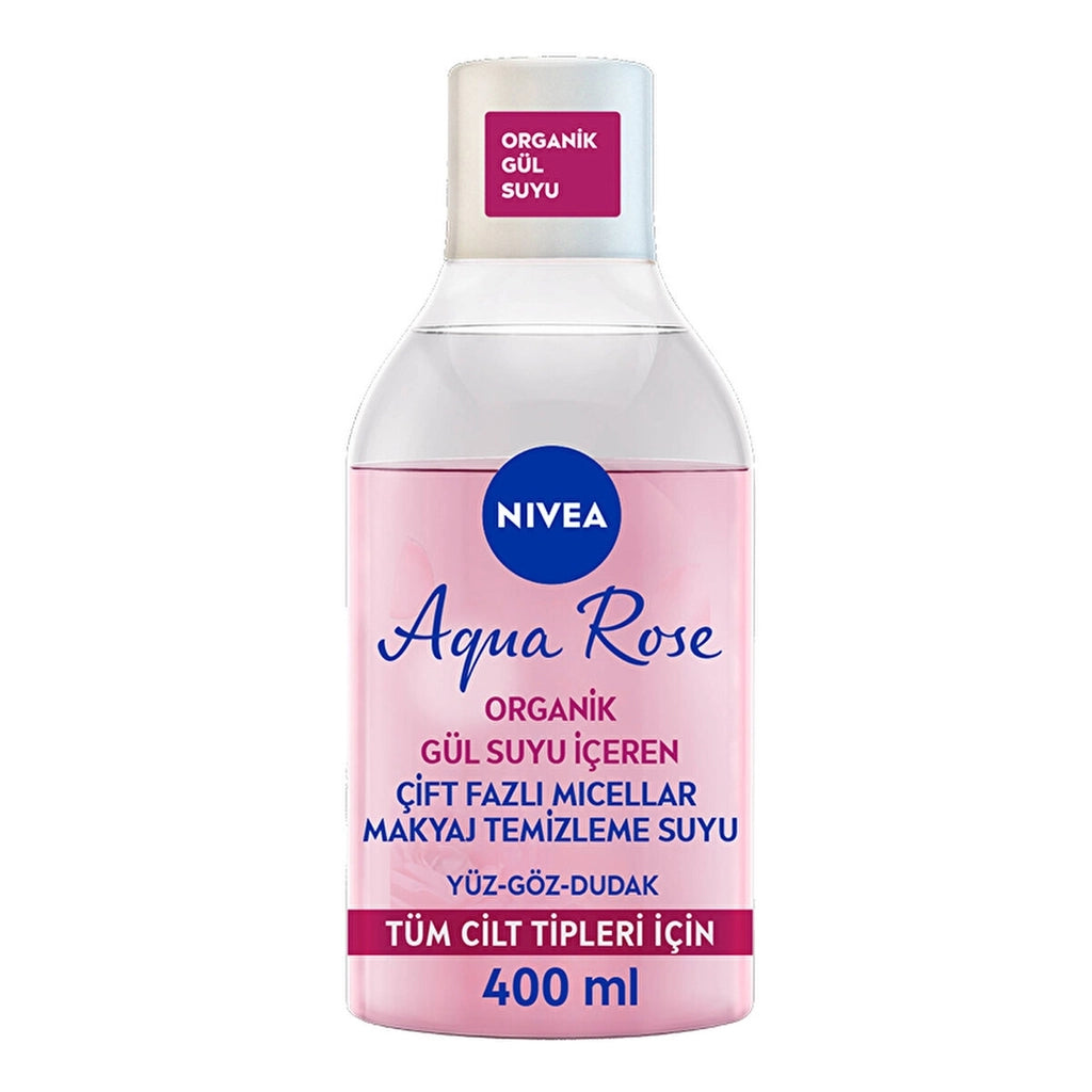 Nivea Aqua Rose Micellar Double Phase Make-up Cleansing Water Containing Rose Water 400 ml
