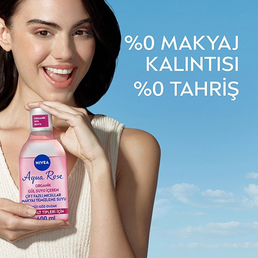 Nivea Aqua Rose Micellar Double Phase Make-up Cleansing Water Containing Rose Water 400 ml