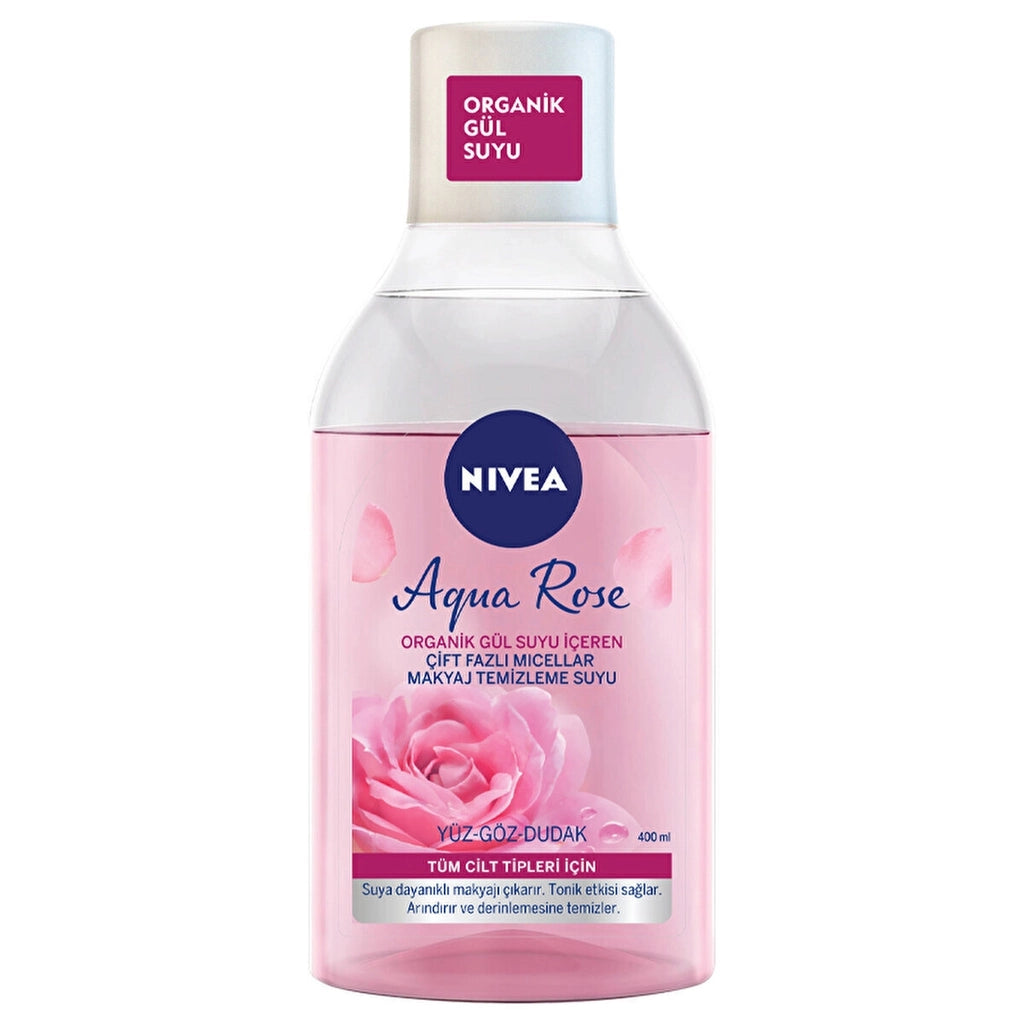 Nivea Aqua Rose Micellar Double Phase Make-up Cleansing Water Containing Rose Water 400 ml