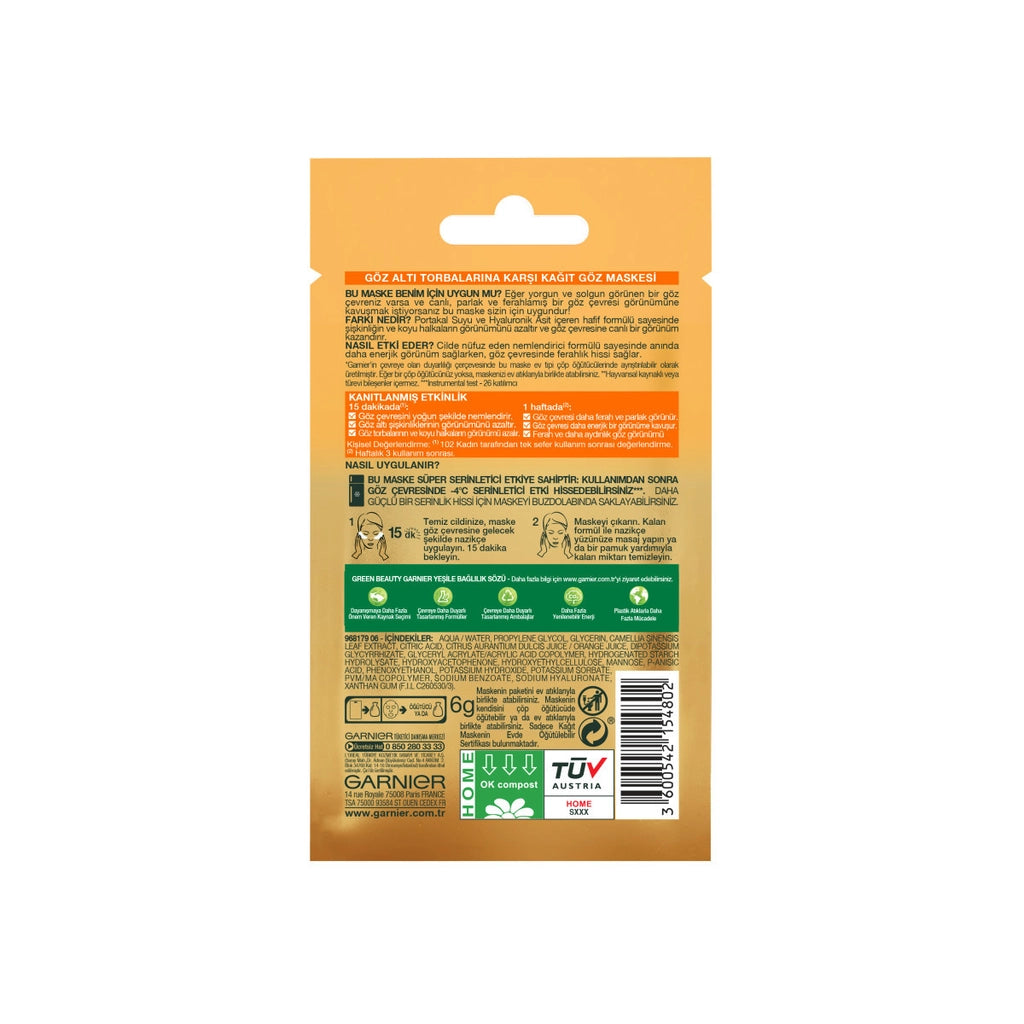 Garnier Moisture Bomb Paper Eye Mask Against Under-Eye Bags