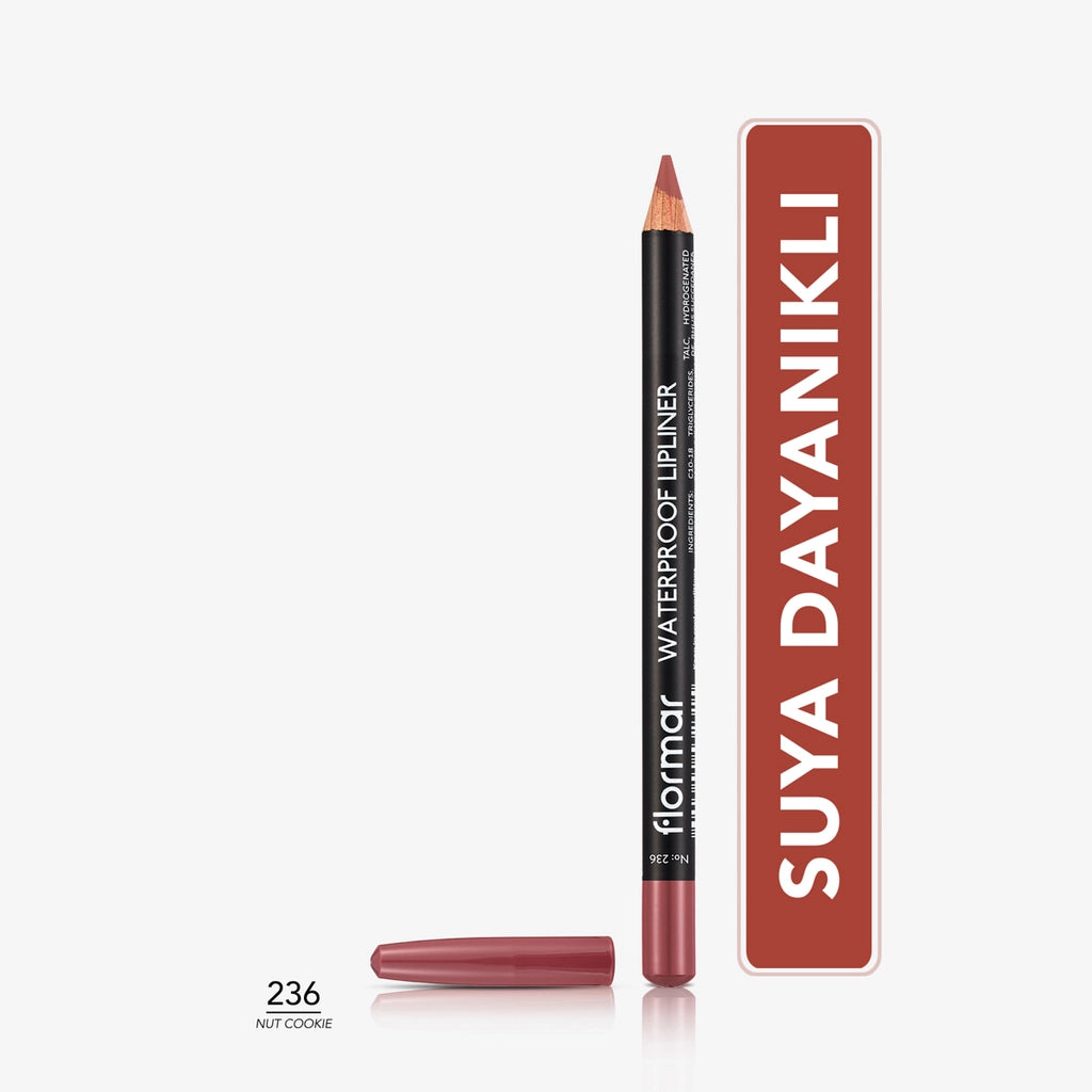 Flormar Waterproof and Intensely Pigmented Matte Lip Liner 205 Elegant Bordeaux