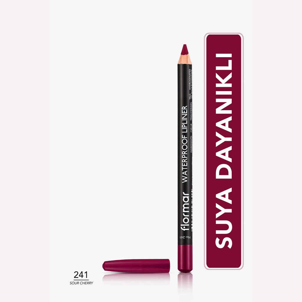 Flormar Waterproof and Intensely Pigmented Matte Lip Liner 205 Elegant Bordeaux