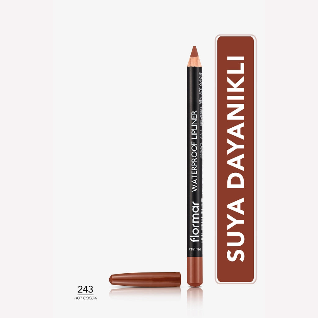 Flormar Waterproof and Intensely Pigmented Matte Lip Liner 205 Elegant Bordeaux