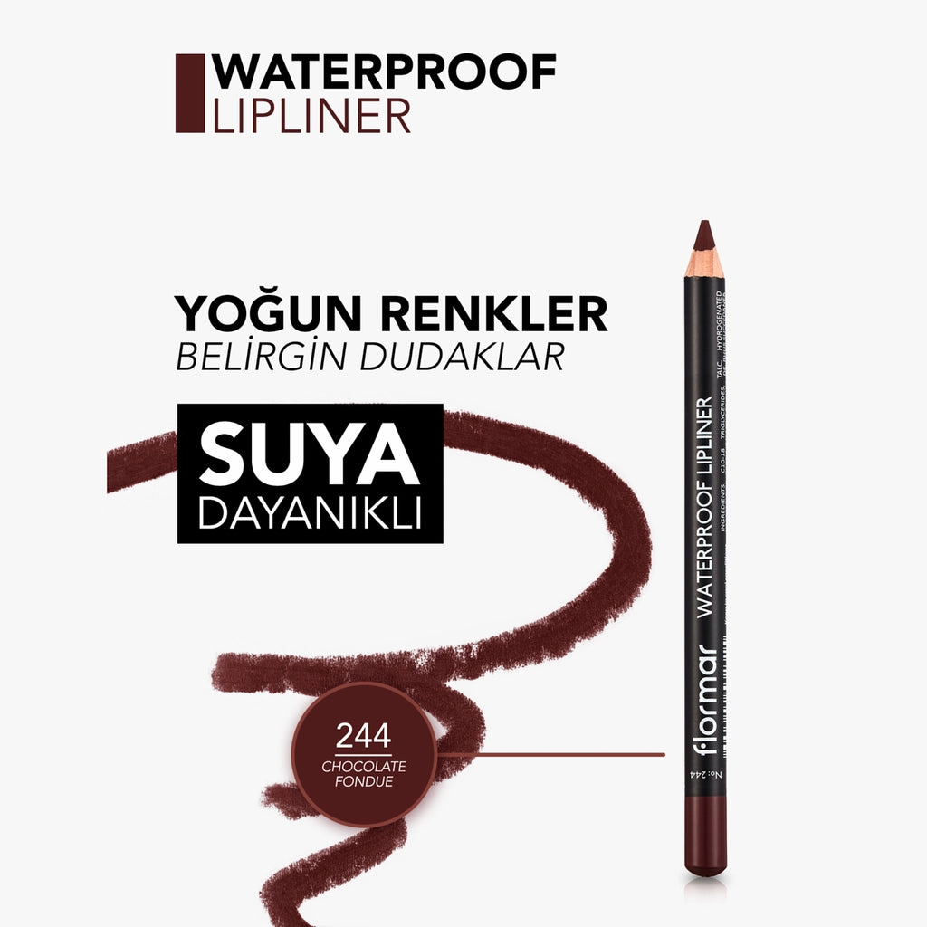 Flormar Waterproof and Intensely Pigmented Matte Lip Pencil 244 Chocolate Fondue