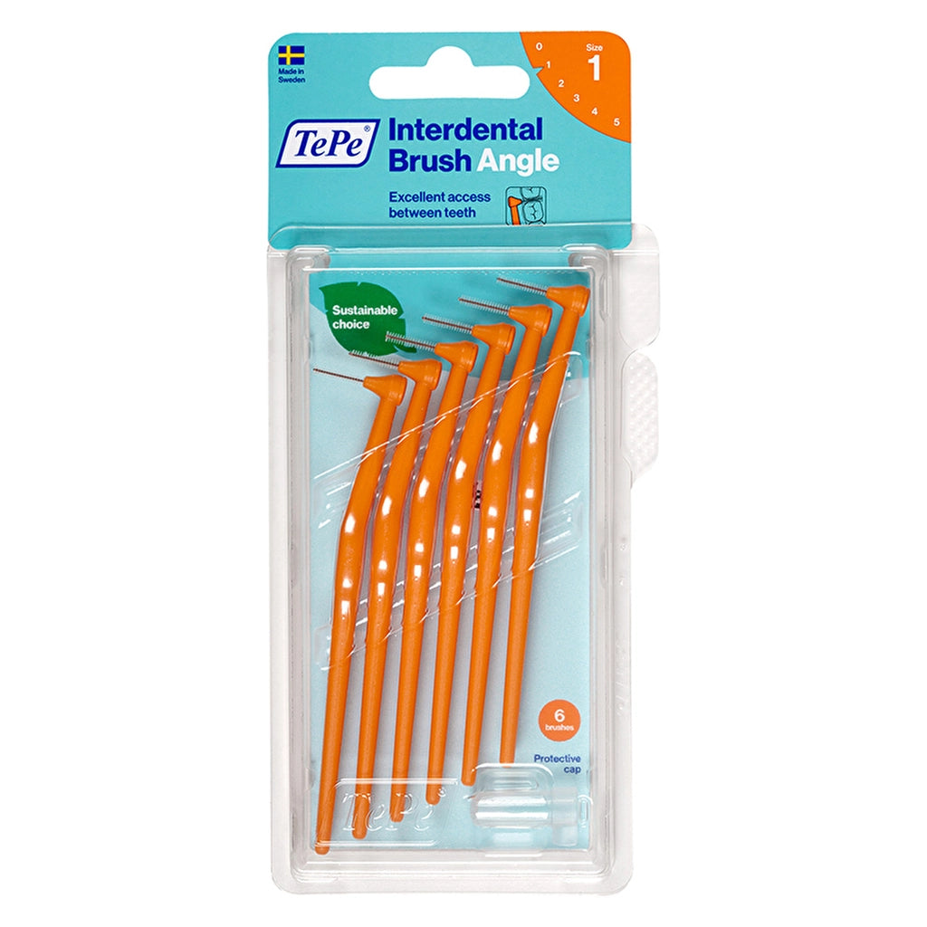 Tepe Angle Handle Interdental Brush 0.45 mm Orange Pack of 6
