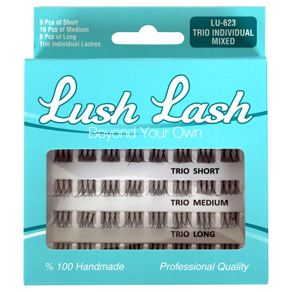 Lush Lash Trio Single Short Medium Long False Eyelashes LU-623 Pack of 32