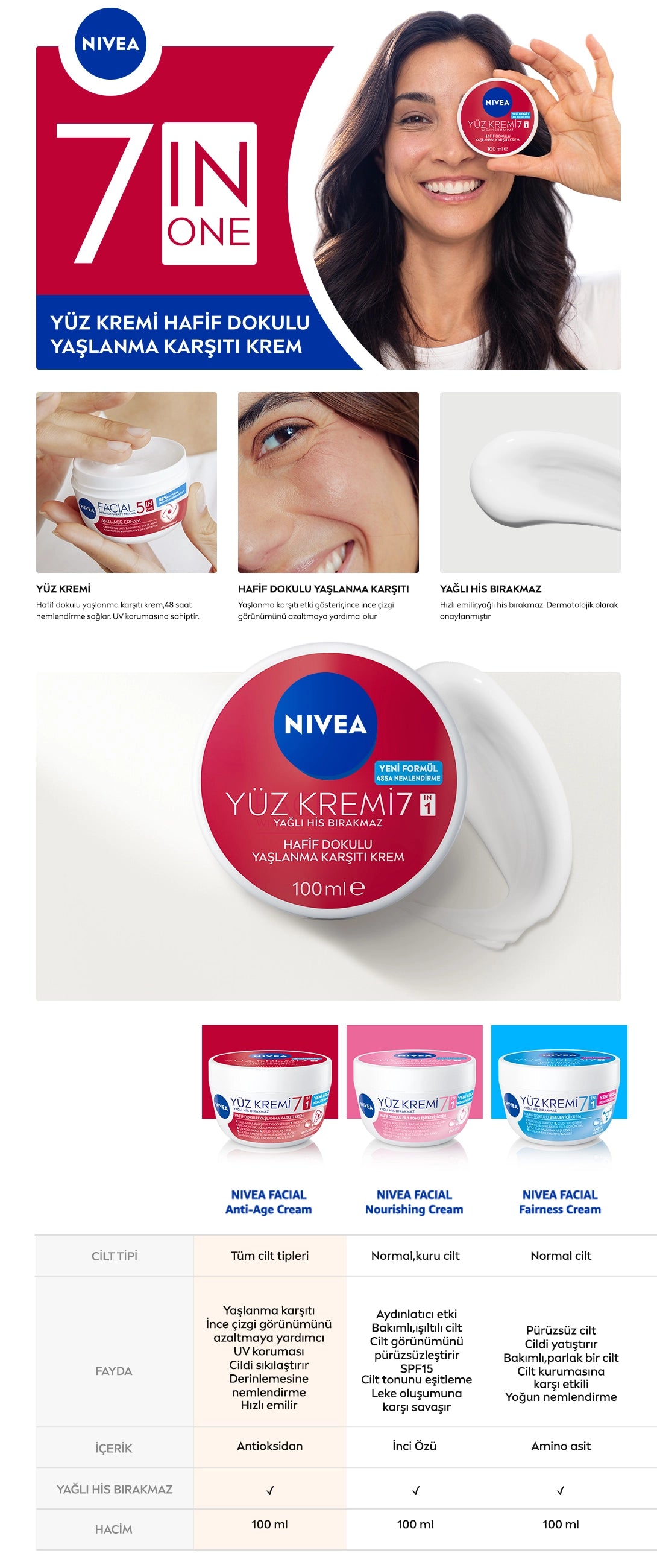 Nivea Light Textured Anti-Aging Face Care Cream 100 ml