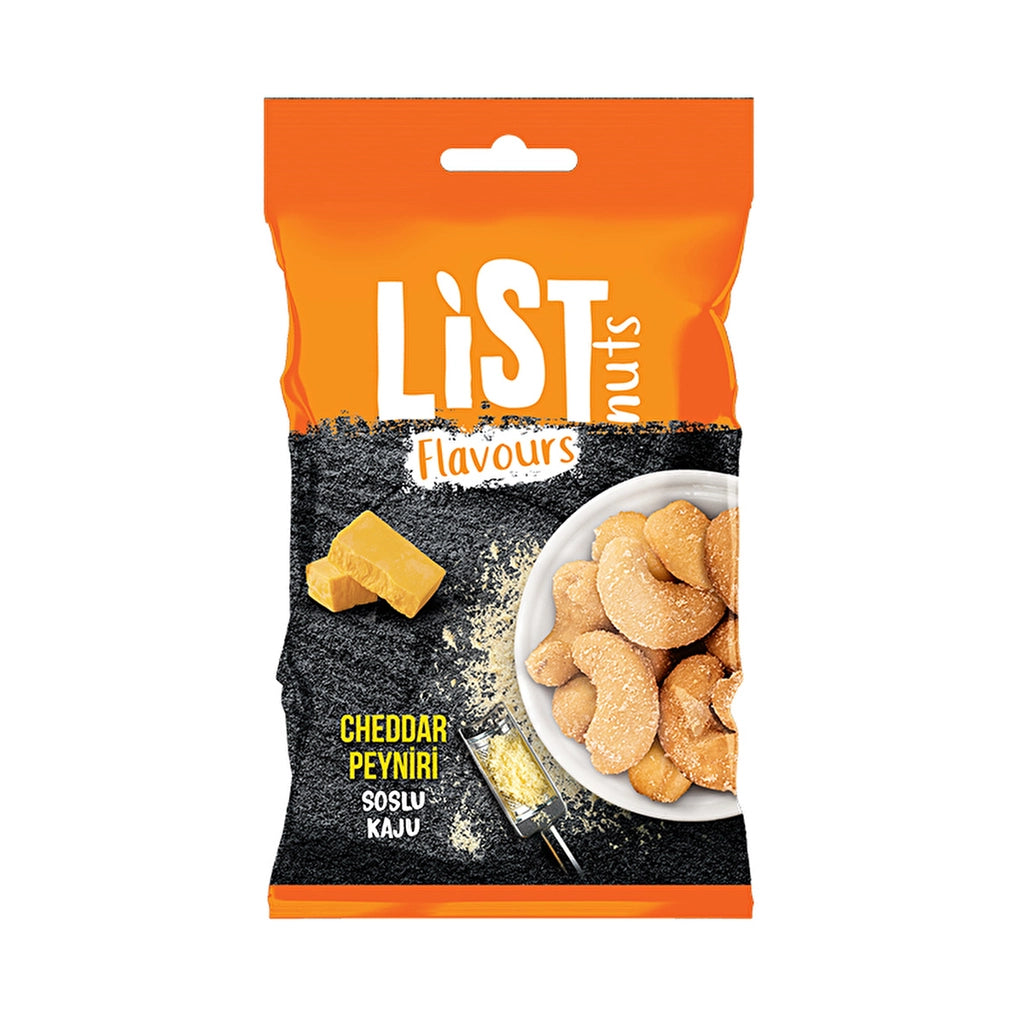 List Nuts Flavors Cashew with Cheddar Cheese Sauce 30 gr