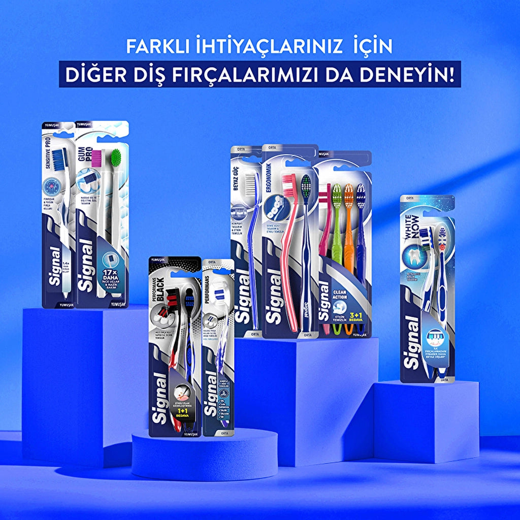 Signal Performance Black Effective Plaque Removal Toothbrush 1+1 (Soft)