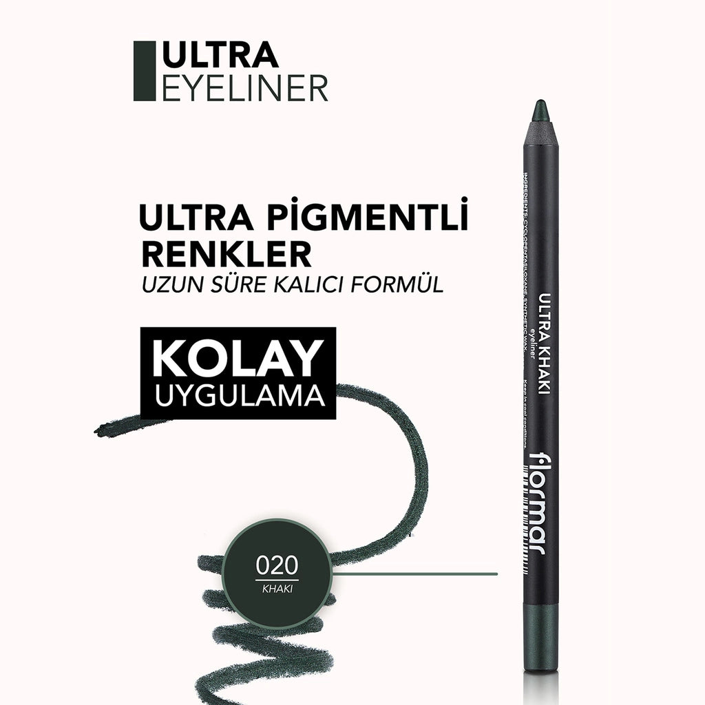 Flormar Ultra Intense Pigmented and Soft Tip Matte Eye Pencil 020 Khaki