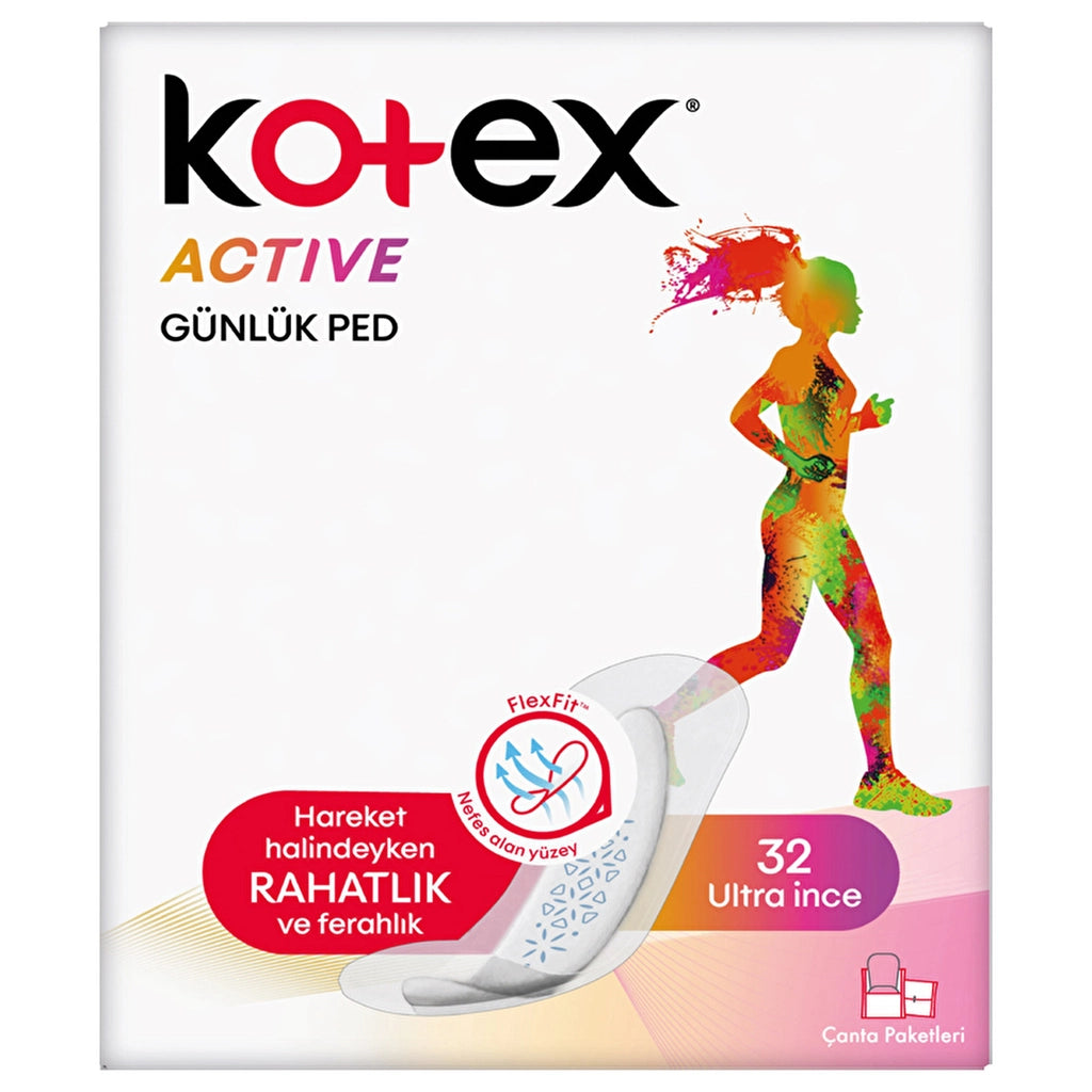 Kotex Active Ultra Thin Daily Pads 32 Pack