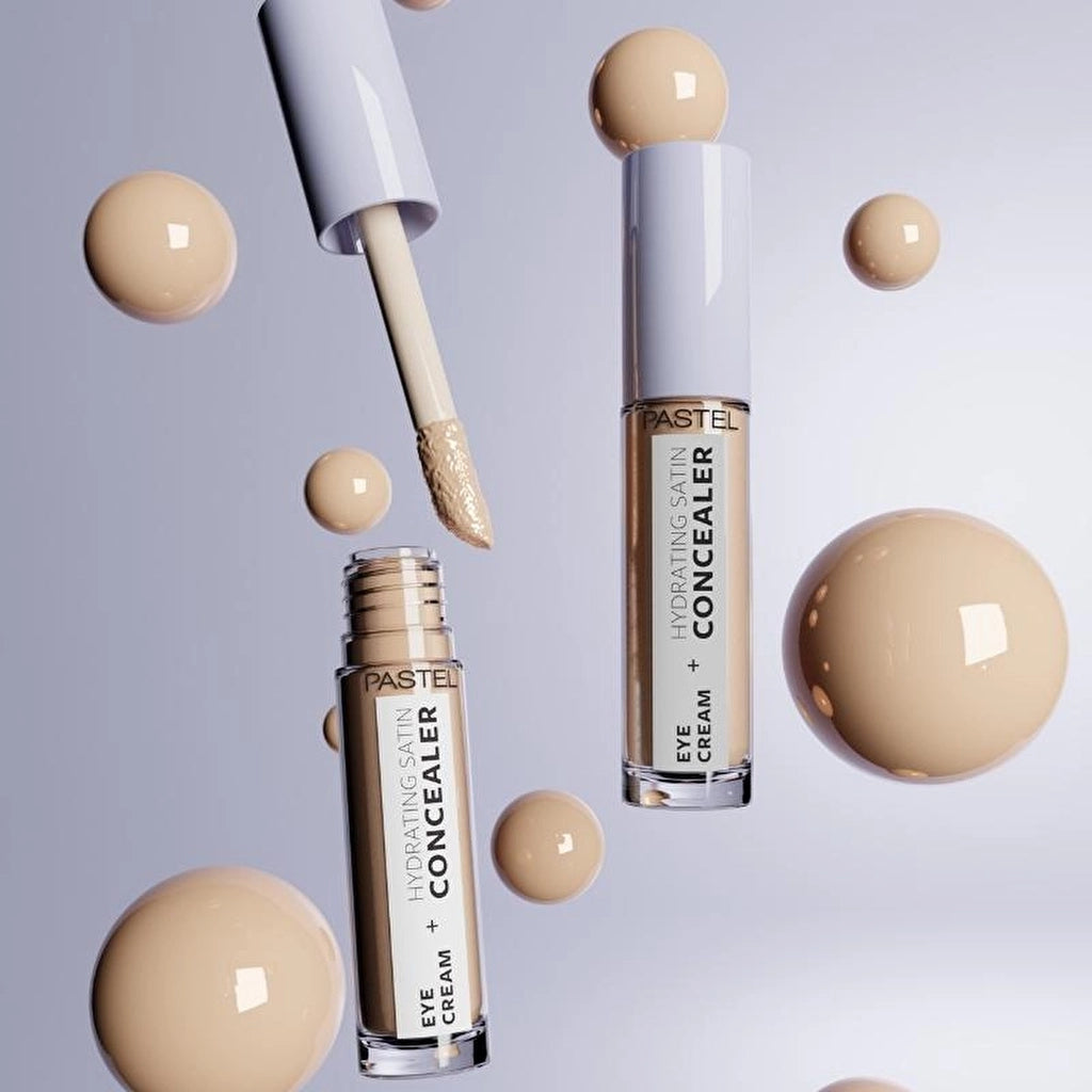 Pastel Makeup To Skincare Eye Cream + Hydrating Satin Concealer - Eye Cream + Under Eye Concealer 64 Medium Light
