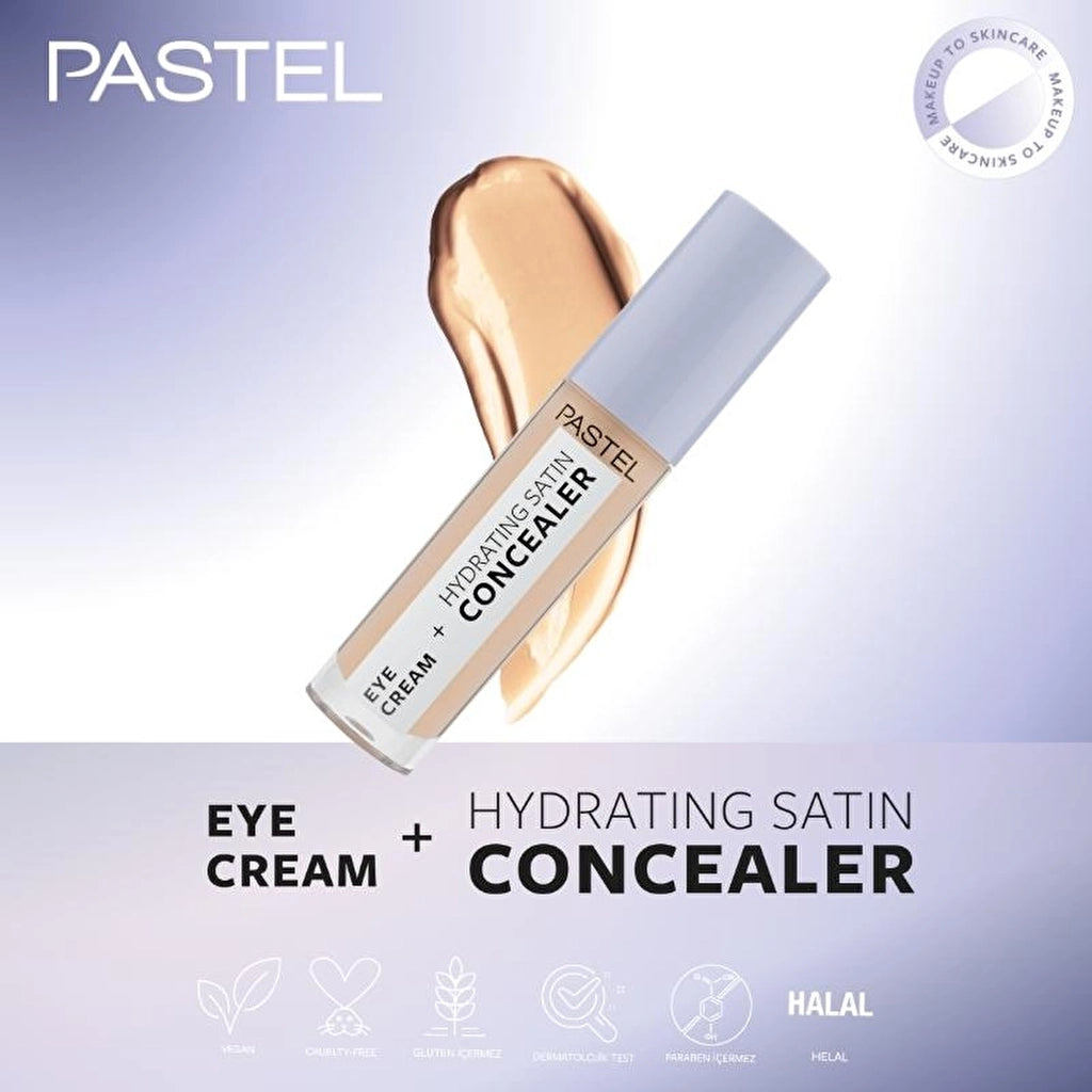 Pastel Makeup To Skincare Eye Cream + Hydrating Satin Concealer - Eye Cream + Under Eye Concealer 64 Medium Light