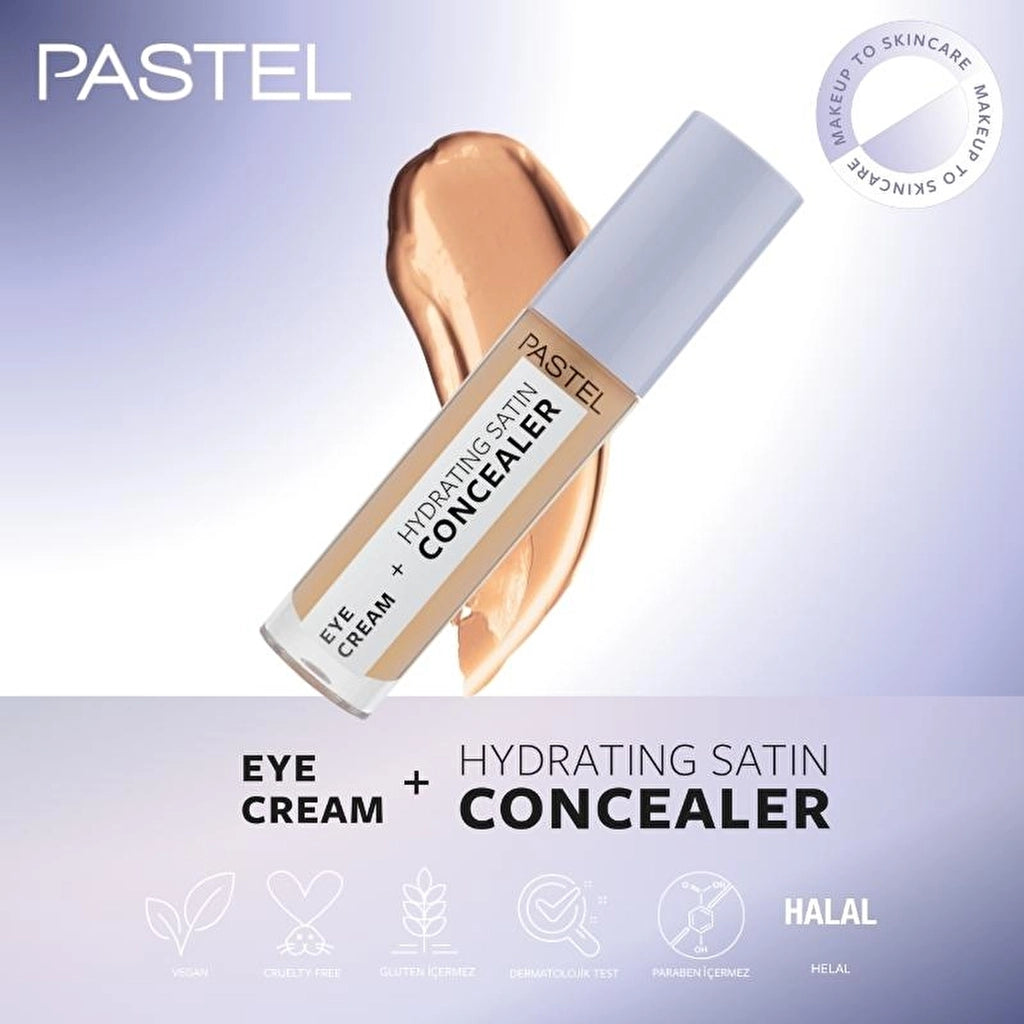 Pastel Makeup To Skincare Eye Cream + Hydrating Satin Concealer - Eye Cream + Under Eye Concealer 66 Deep Medium