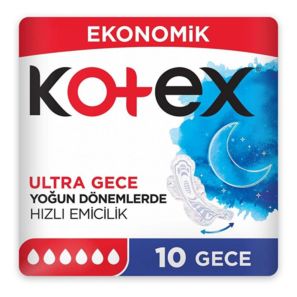 Kotex Ultra Double Hygienic Pads Night 10 Pack