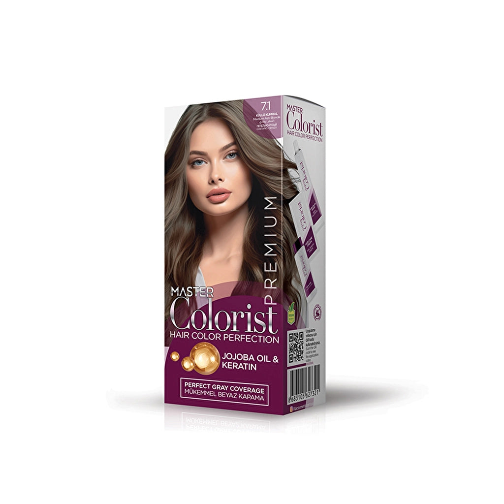 Master Colorist Premium Cream Hair Dye 7.1 Ashy Auburn