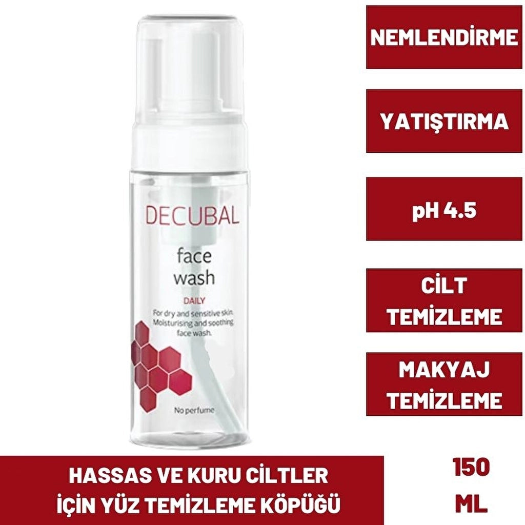 Decubal Face Wash Facial Cleansing Foam for Sensitive and Dry Skin 150 ml
