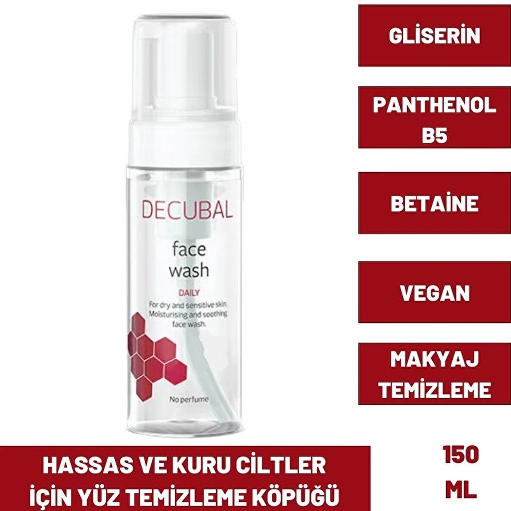 Decubal Face Wash Facial Cleansing Foam for Sensitive and Dry Skin 150 ml
