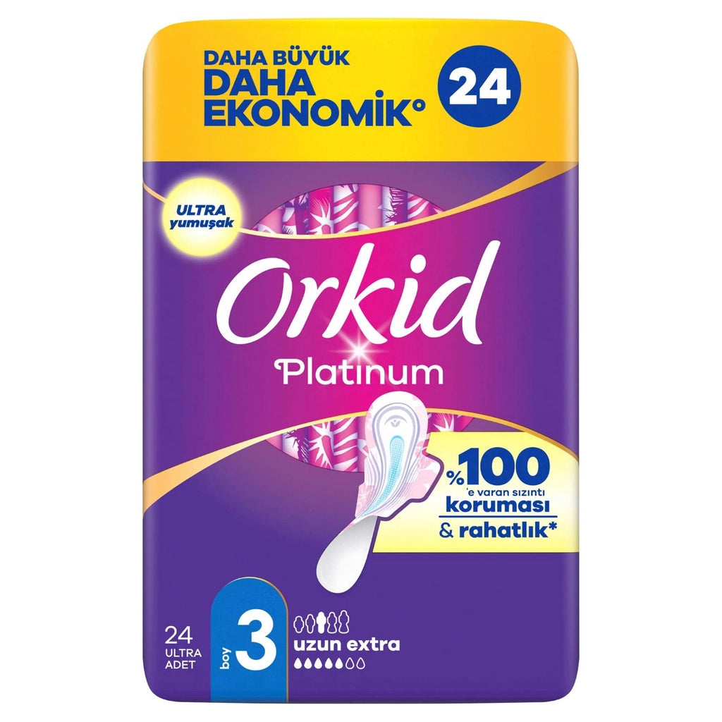Orkid Platinum Night & Day (Size 3) Sanitary Pads 24 Pieces
