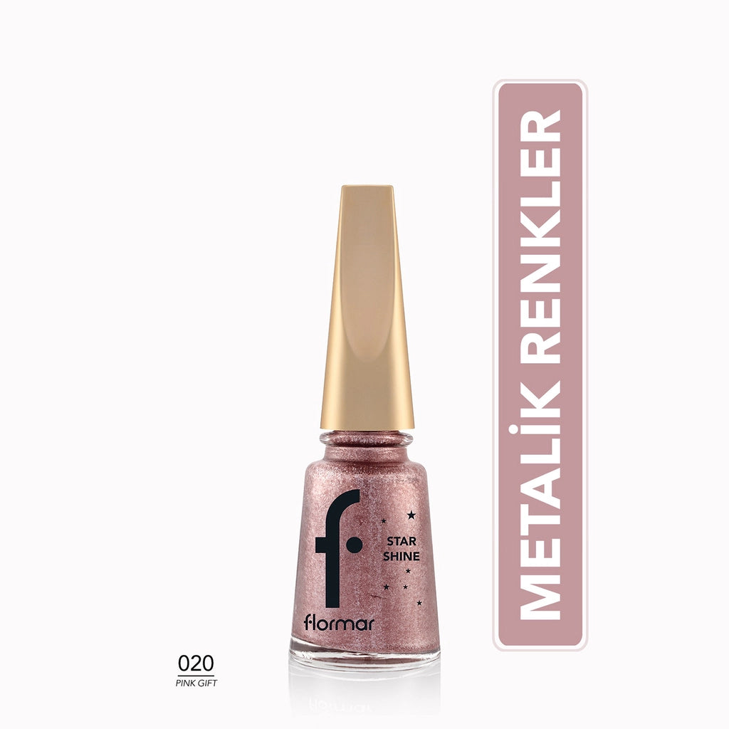 Flormar Star Shine Intensely Pigmented Metallic Look Nail Polish 022 Feel The Glamor