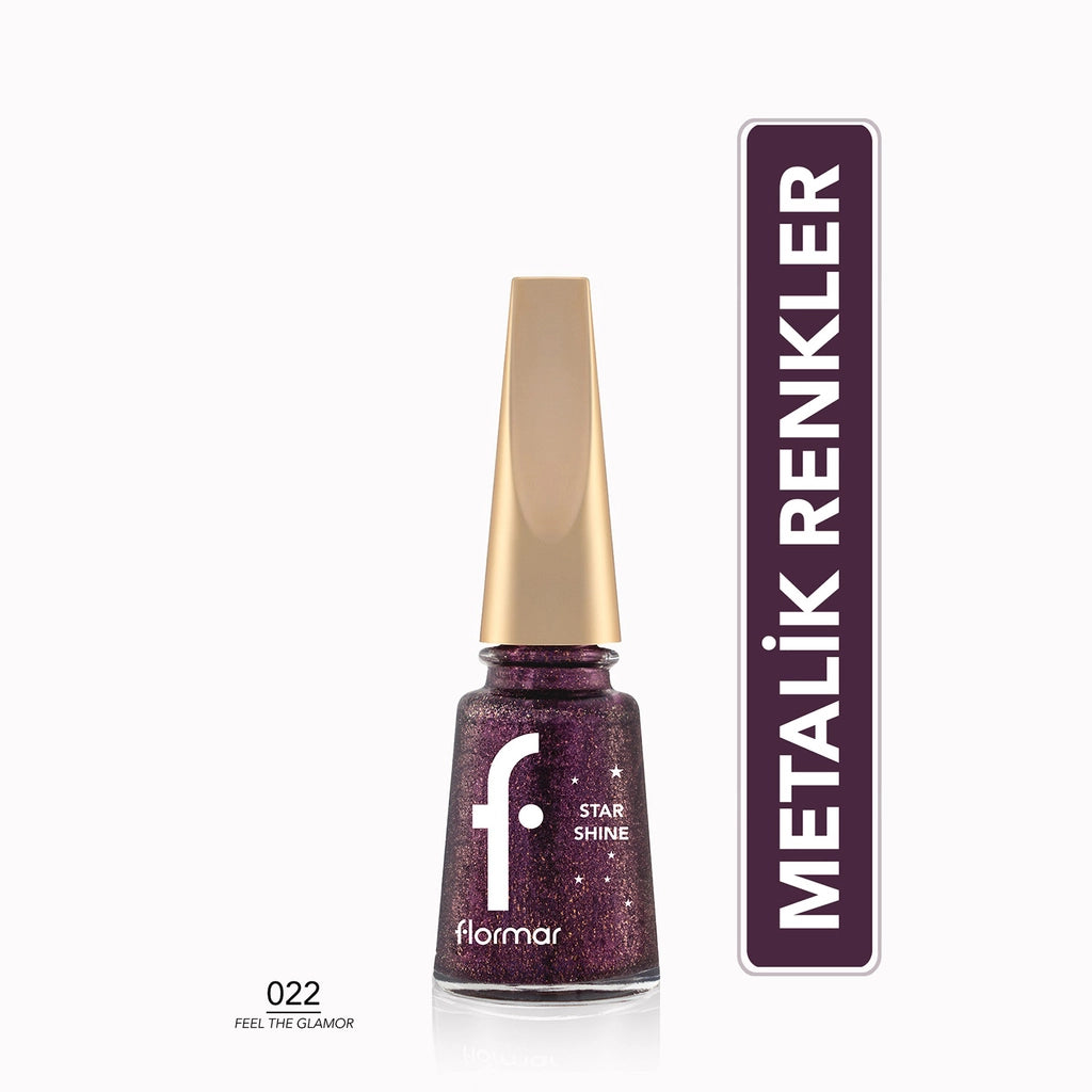 Flormar Star Shine Intensely Pigmented Metallic Look Nail Polish 022 Feel The Glamor