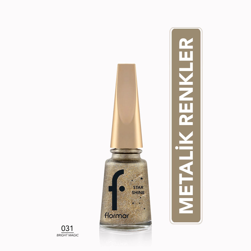 Flormar Star Shine Intensely Pigmented Metallic Look Nail Polish 022 Feel The Glamor