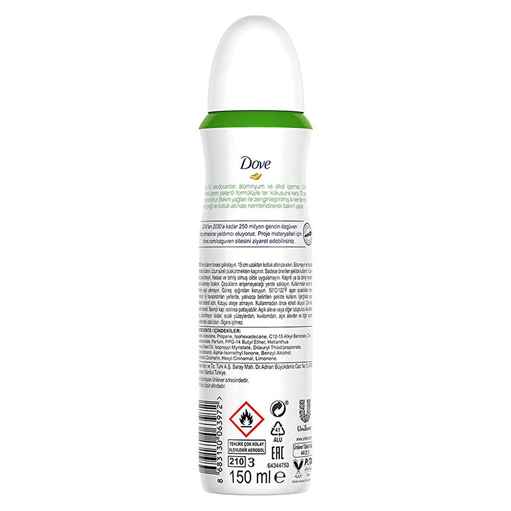 Dove 0% Aluminum Cucumber & Green Tea Women&