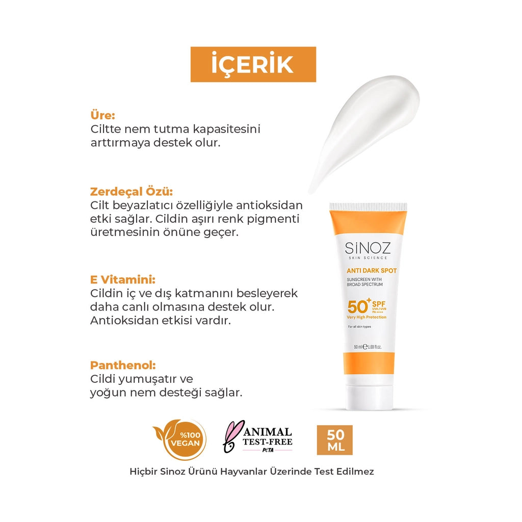 Sinoz SPF50+ Anti-Blemish Face Sunscreen 50 ml