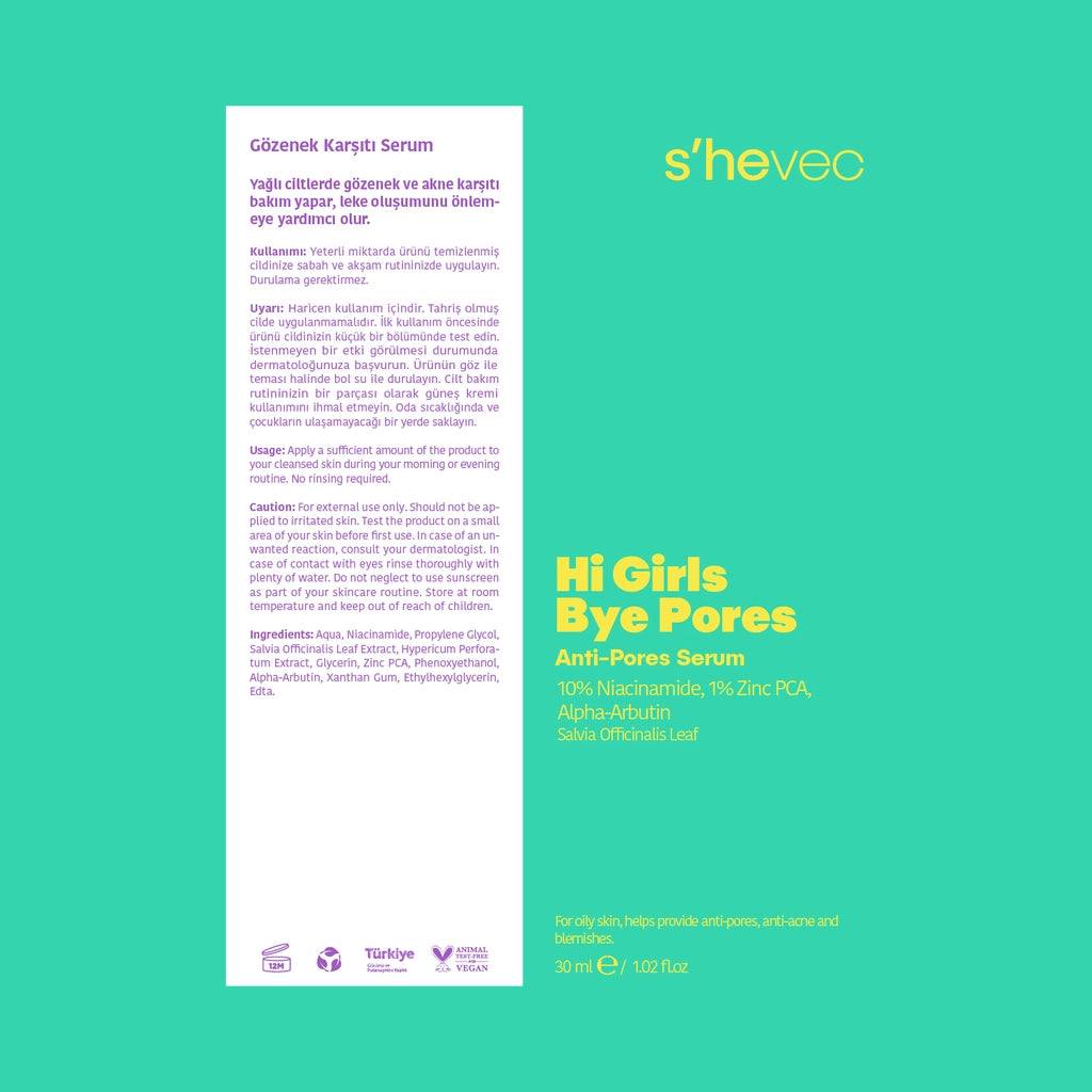 She Vec Hi Girls Bye Pores Pore Firming and Anti-Blemish Face Serum 30 ml