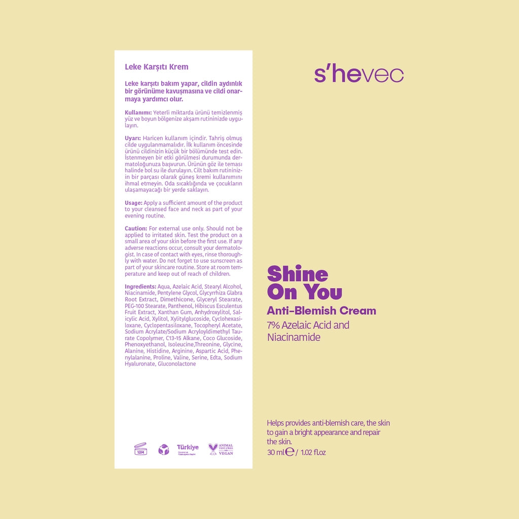 She Vec Shine On You Anti-Acne and Blemish Barrier Protective Face Cream for Sensitive Skin 30 ml