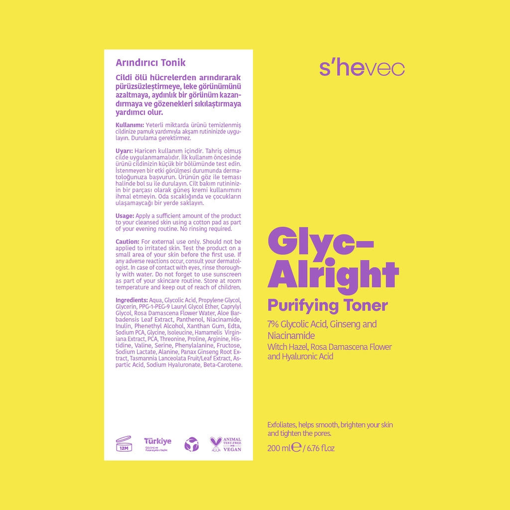 She Vec Glyc-Alright Pore Firming and Anti-Blemish Tonic 200 ml