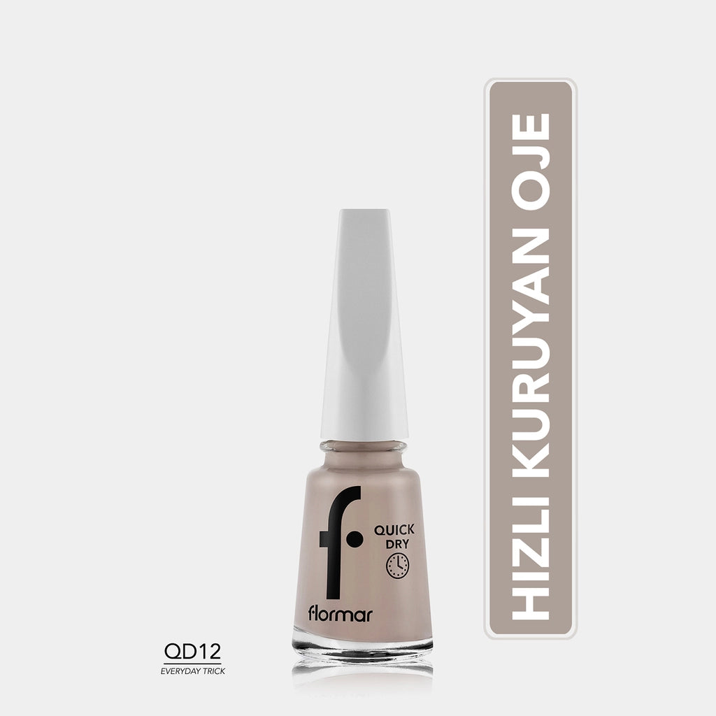 Flormar Quick Dry Fast Drying Intense Pigmented Nail Polish 012 Everyday Trick New