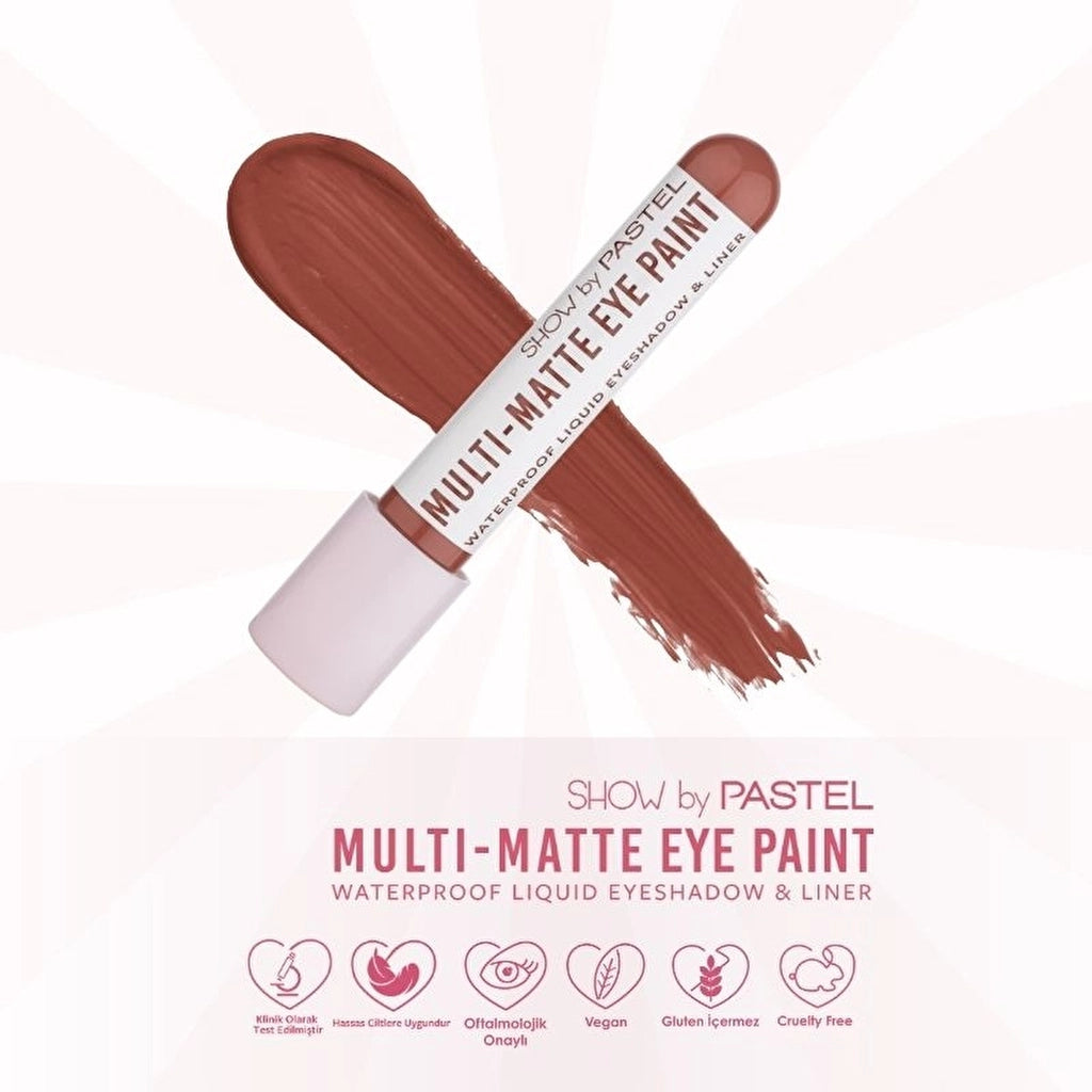 Show by Pastel Multi-Matte Eye Paint Waterproof Eyeshadow & Liner Waterproof Matte Liquid Eyeshadow and Eyeliner 85 Count Less