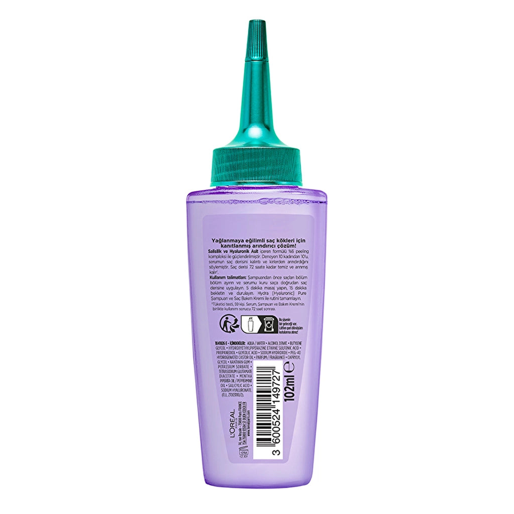 Loreal Paris Elseve Hydra Hyaluronic Pure Scalp Serum with Anti-Oil Peeling Effect Containing Salicylic Acid 102 ml