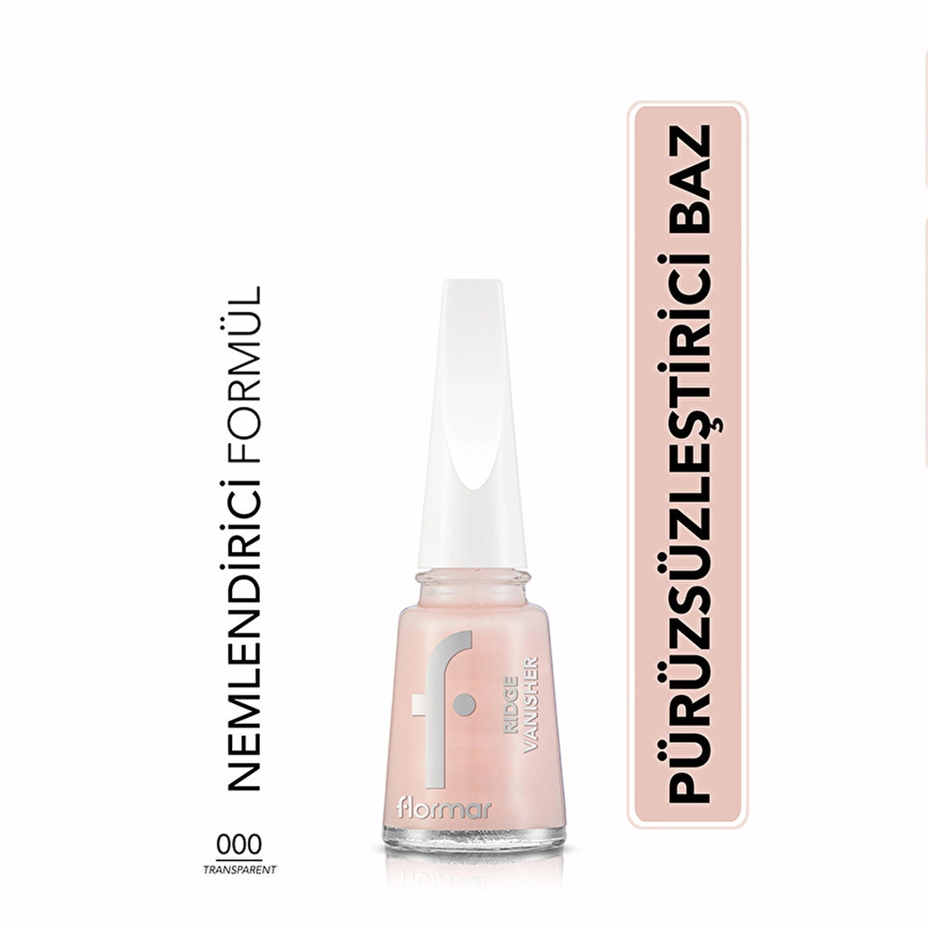 Flormar Ridge Vanisher Smooth Nail Polish Base 000 Transparent