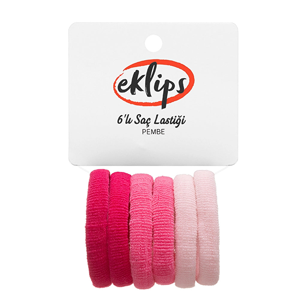 Eklips 6-Piece Hair Elastic Pink