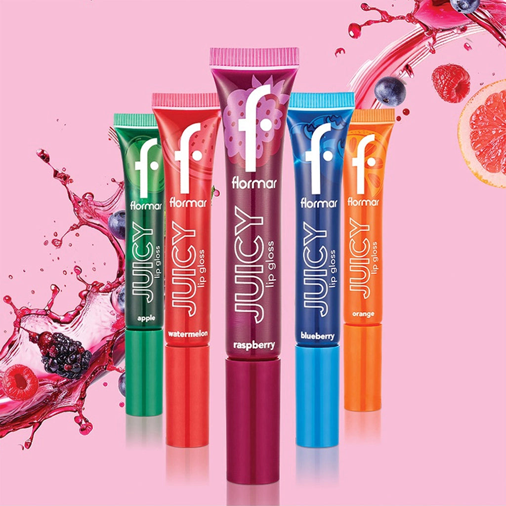 Flormar Juicy Natural Color-Providing Fruit Flavored Moisturizing Lip Gloss 001 Raspberry