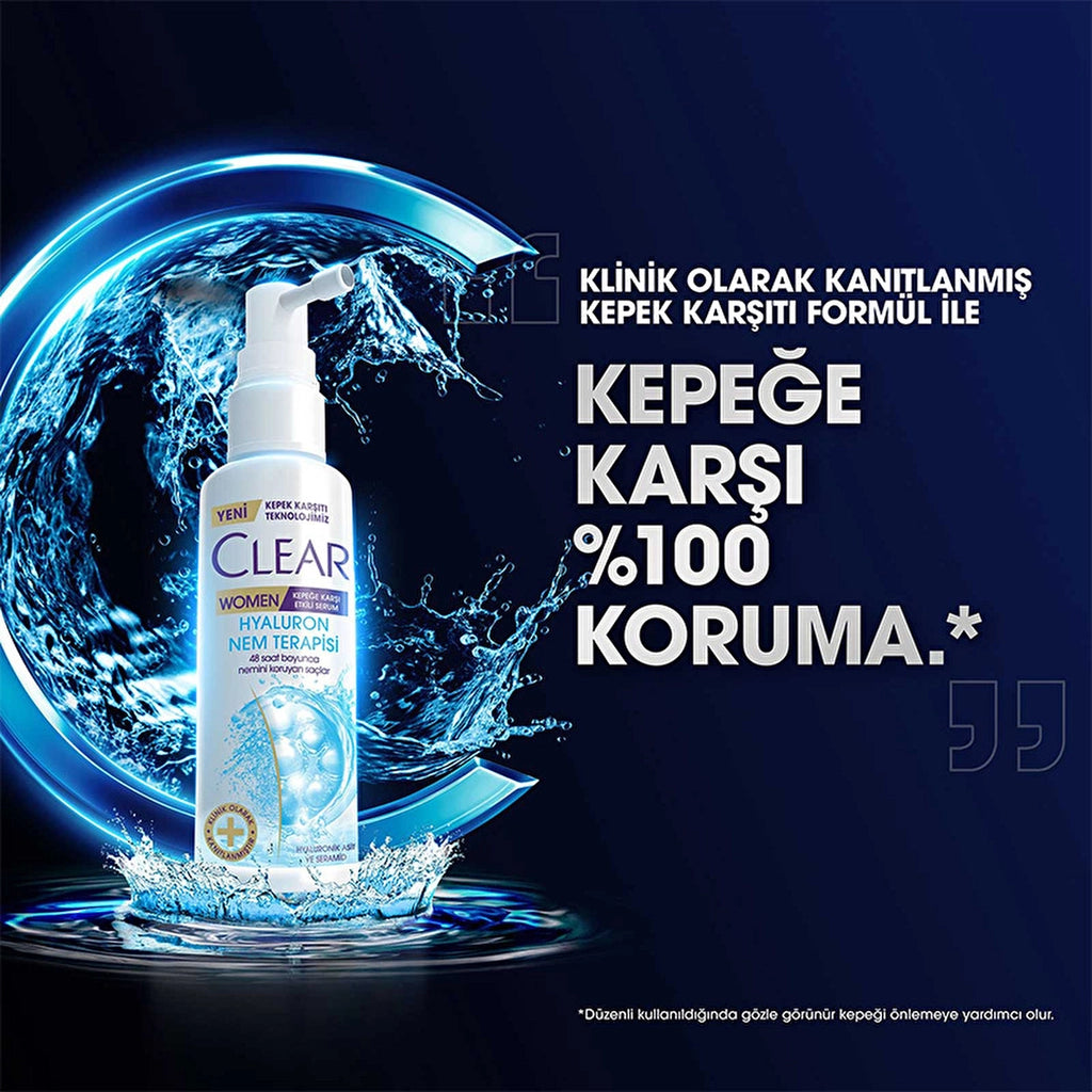 Clear Women Effective Hair Care Serum Against Dandruff Hyaluron Moisture Therapy 90 ml