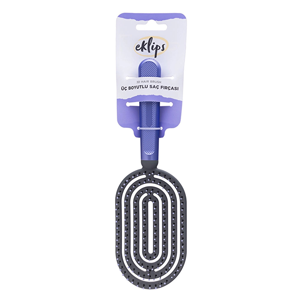 Eklips Three-Dimensional Hair Brush Purple